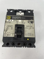 Square D FHP36025 25 Amp 3 Pole Circuit Breaker, 25A, 600 Volt Tested