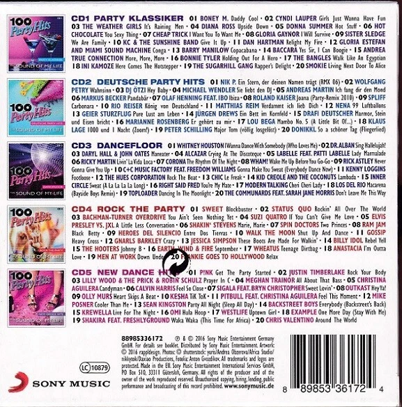 100 PARTY HITS - THE SOUND OF MY LIFE * NEW 5CD DIGIPAK 2016 * VARIOUS ARTISTS - Bild 2 von 2