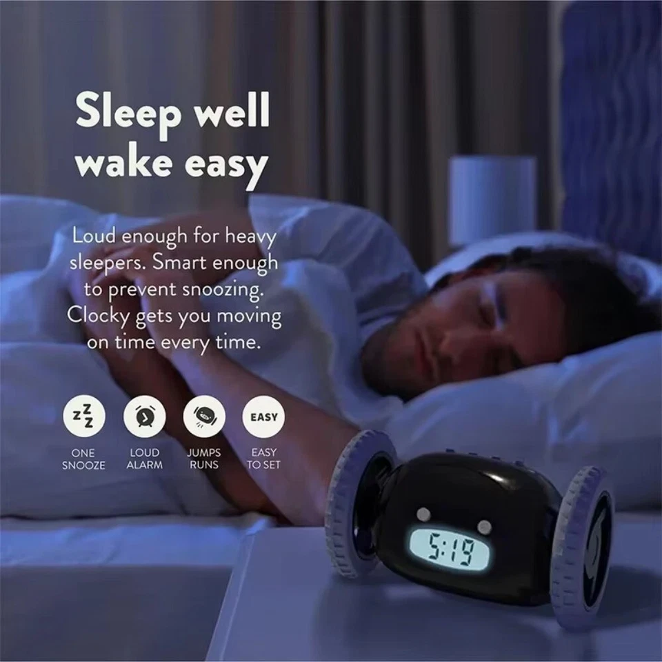 Magical Running Wheel Clock Unique Lazy Alarm Clock Snooze - Image 4 of 4