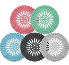 5 Pack Hair Catcher Durable Silicone Hair Stopper Shower Drain Covers Easy to In