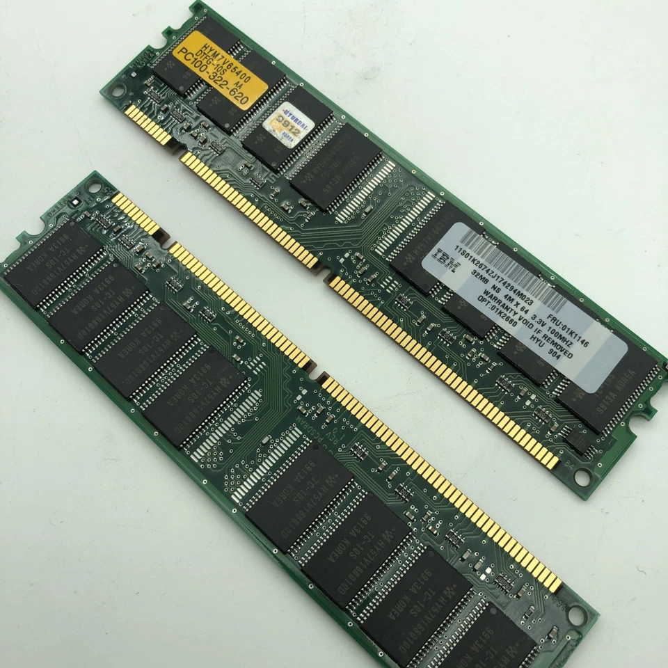 128MB IBM Fru 01K1146 (4) pcs 32MB 168Pin SDRAM DIMM PC100 Memory PC-100 Hyundai - Image 4 of 4