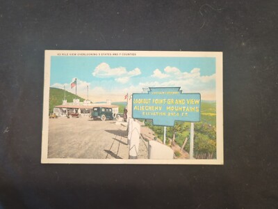Vintage Postcard 63 Mile View Overlooking Three States And Seven Counties