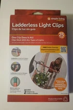 New Simple Living Solutions Ladderless Light Clips 710025  - 25 Pieces.