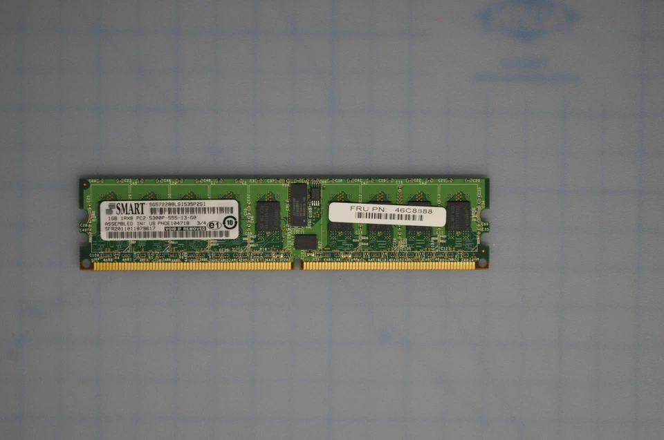IBM Memory 1GB PC2-5300 DDR2-667MHz Registered Memory Module Upgrade 46C8888 - Image 2 of 3
