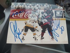 Mikko Makela Bryan Smolinski Steve Leach Boston Bruins SIGNED  5x7 Photo w/ LOA