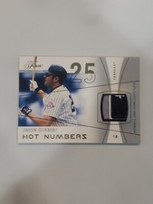 2004 Flair Hot Numbers Gold Patch Jason Giambi 3/25 Logoman 1/1