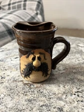 1980 Foothills Pottery Brown Funny Face Tea Mug
