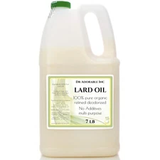 7 LB ONE GALLON LARD 100% Rendered Pig Fat