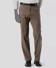 Dockers Men's Brown Easy Classic-Fit Flat Front Khaki Stretch Pants Size 38W 29L