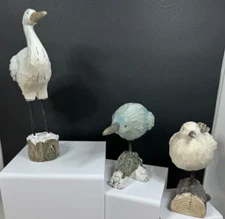Coastal Oceanside Birds Nautical Resin Figurines - Lot of 3