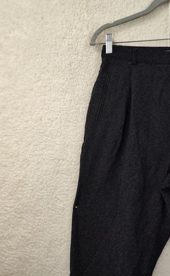 Garfield Marks Women Pants 4 Black Poly Blend High Rise Pleated Classic Fit - Image 2 of 4