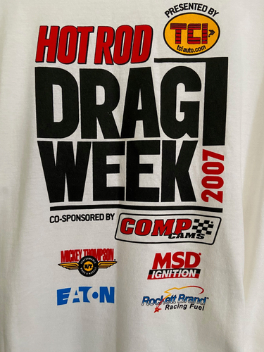 Vintage HOT ROD DRAG WEEK 2007 T-Shirt NEW Excellent Cond XL Cars Drag Racing - Picture 3 of 5