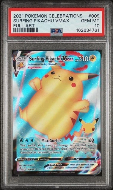 25+ Surfing Pikachu VMAX 009/025 Celebrations for sale | Updated