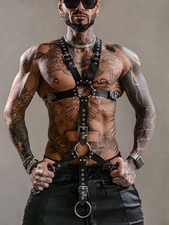 Body Brustgeschirr Herren Rock Harness Hosenträger SM Fetisch Bondage Bdsm Sexy Punk Rave 