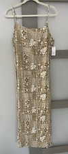 Billabong Golden Hour Midi Dress Tropical Floral Spaghetti Strap XL NWT