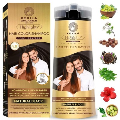 Kokila Hair Color Shampoo for Men & Women | No Ammonia - No Paraben | Free Ship