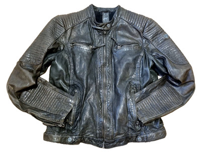 gipsy leather jacket brown genuine leather womens L 40 