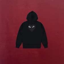 COMME DES GARCONS CDG PLAY BLACK HEART FULL ZIP BACK PRINT HOODIE SIZE XL