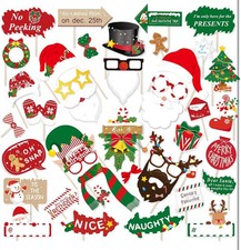 42 Count Christmas Photo Booth Props, Christmas Photo Props with Sticks