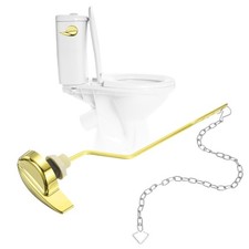 Toilet Handle Lever with Flapper Chains Side Mount, Gold
