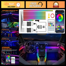 Dynamic Rainbow Car Led Strip Lights Music Sync Ambient Lighting Kit 8-in-1