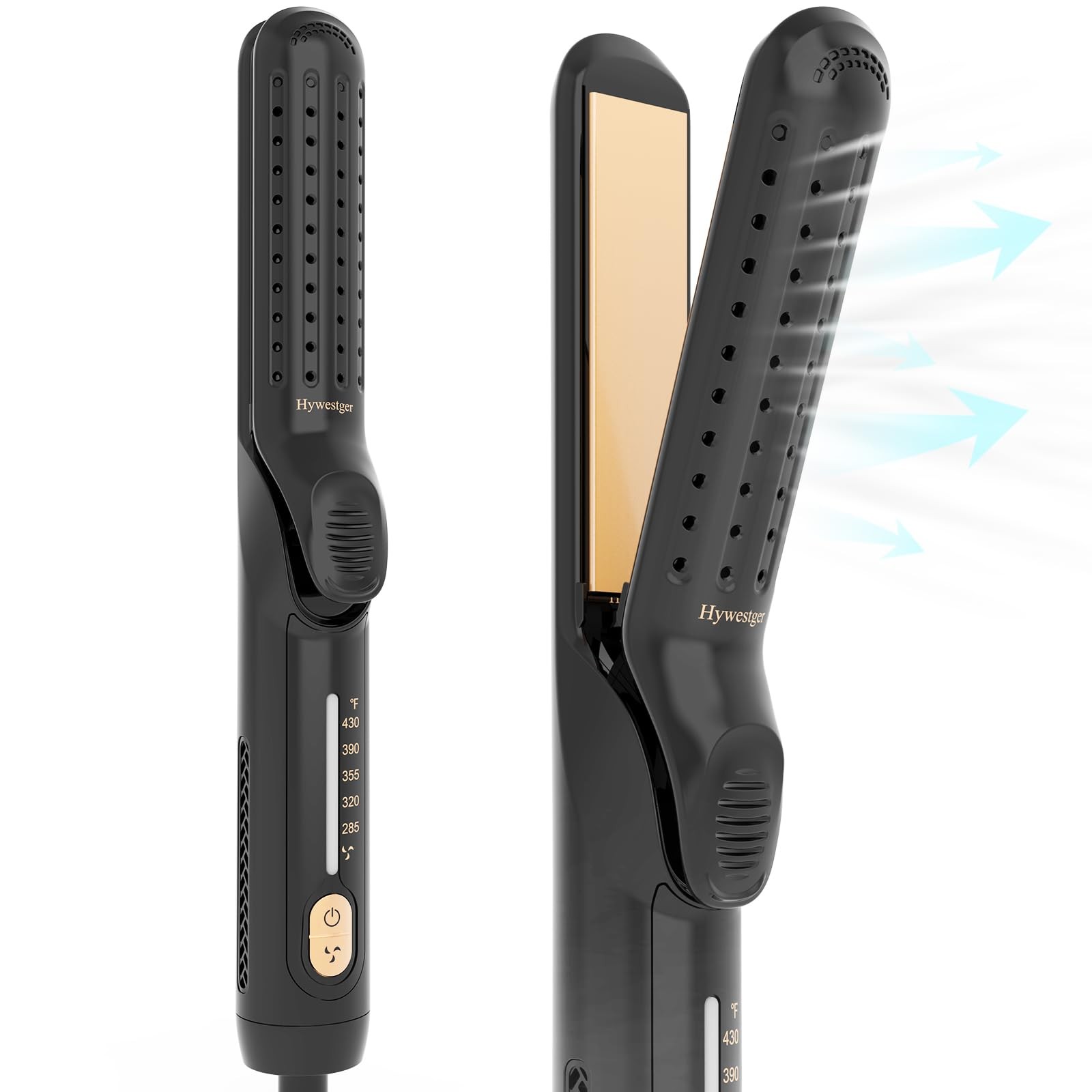 360° Airflow 2-in-1 Flat Iron Hair Straightener & Curler Styler-image