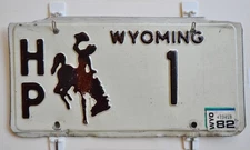 1978-82 Wyoming Highway Patrol License Plate #1 +++ WHP WY