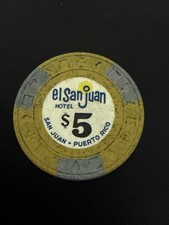 $5 El San Juan Puerto Rico Casino Chip ESJ-5h **Vintage**