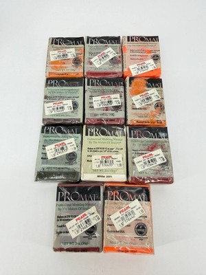 Vintage PROMAT Professional Modeling Material Clay Lot 2oz Mixed Colors Set