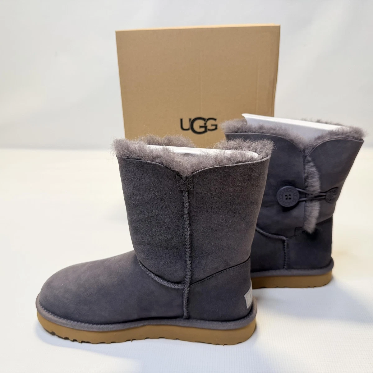 UGG Bailey Button Gray Boots for Women for sale | eBay