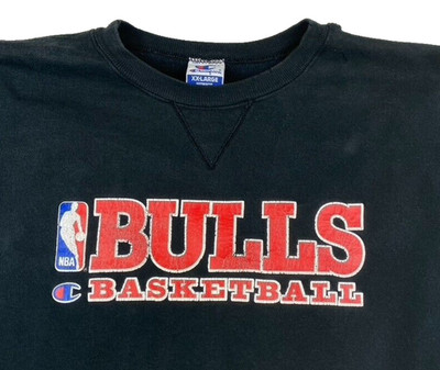 Vintage Champion Sweatshirt 90s Chicago Bulls Mens XXL Reverse Weave Distressed