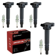 UF487 Ignition Coil Pack and Double Iridium Spark Plugs Set of 4 Compatible w...