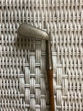 Antique Hickory Wood Shaft 43 Smooth Face Lofting Iron Golf Club