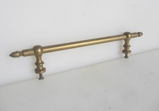 Vintage Brass Rail Holder Bracket Church Antique Old Tea Towel Hanger Acorn 12"