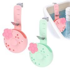 2-Pack Silicone Toilet Tank Tablet Holder, 2-Pack Adjustable Hook, Green, Pink