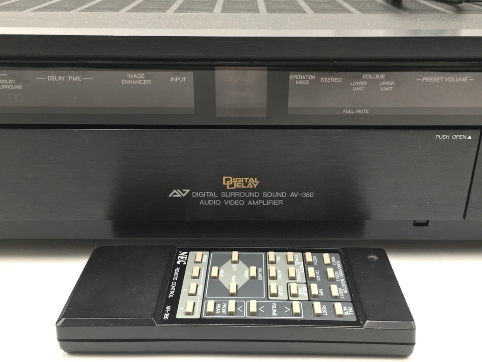 NEC AV-350E Audio/Video Amplifier w Remote Tested & Working Vtg 1987 Japan - Image 3 of 4