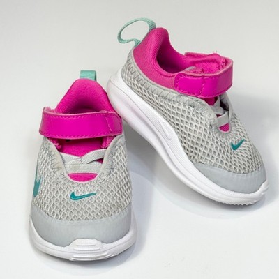Nike Baby Toddler Shoes Size 3 C Gray Pink Teal Sneakers AQ2754001 Hook and Loop