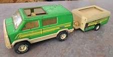 Vintage 1970s Tonka Pressed Steel Van with Pop-Up Camper USA