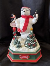 1994 Coca Cola Animated Christmas Polar Bear "Always Cool" Musical Carols W Box