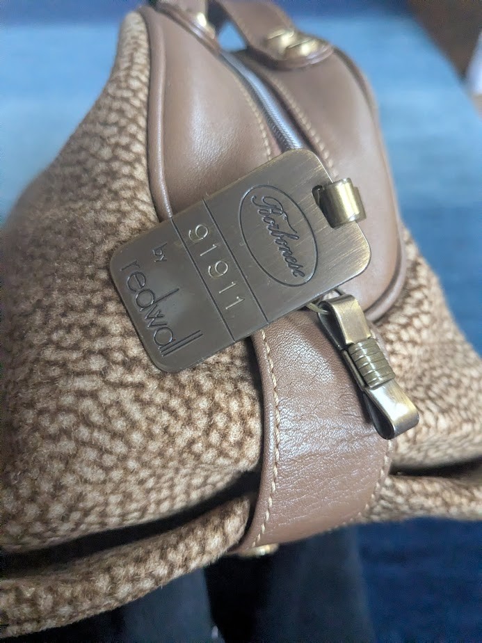 Borbonese Handbag Quail Pattern Round Style - image 5