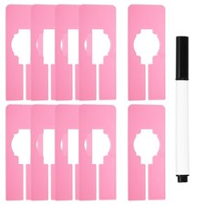 Clothes Dividers 10 Pack Rectangle with Marker Pen, Pink
