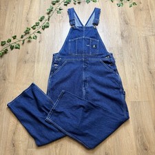 VINTAGE MEN’S DENIM DUNGAREES SIZE W38 L28 BLUE OVERALLS REAL WORKWEAR dg32