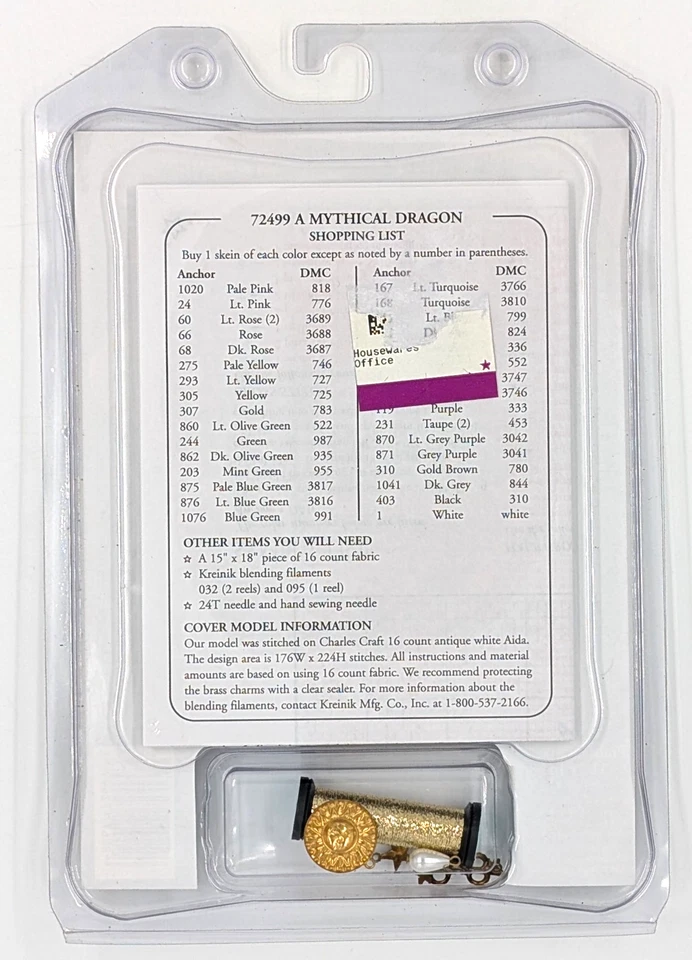 Dijes y gráficos de dimensiones 72499 "Un dragón mítico" kit de punto de cruz sin abrir Foto 2 de 3