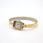 Vintage Ladies Rolex 18k Yellow Gold Case Back Square White Dial Running LW-39