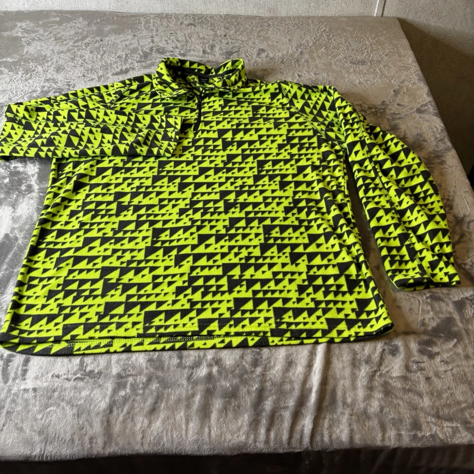 City Streets 1/4 молнии серый неоновый зеленый пуловер толстовка женщин XXL геометрический - Изображение 2 из 4