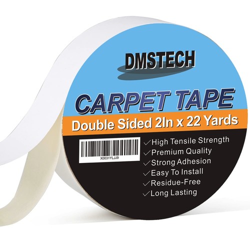Double Sided Carpet Tape (2In x 22 Yards), Carpets Heavy Duty Sticky Tape for...