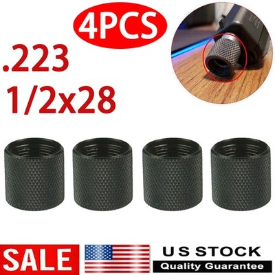 4PACK Black Steel 1/2x28 1/2-28 TPI Muzzle Brake Thread Protector For 9mm .223