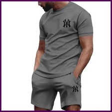 Men's two-piece sportswear, short sleeved T-shirt and pants set, running