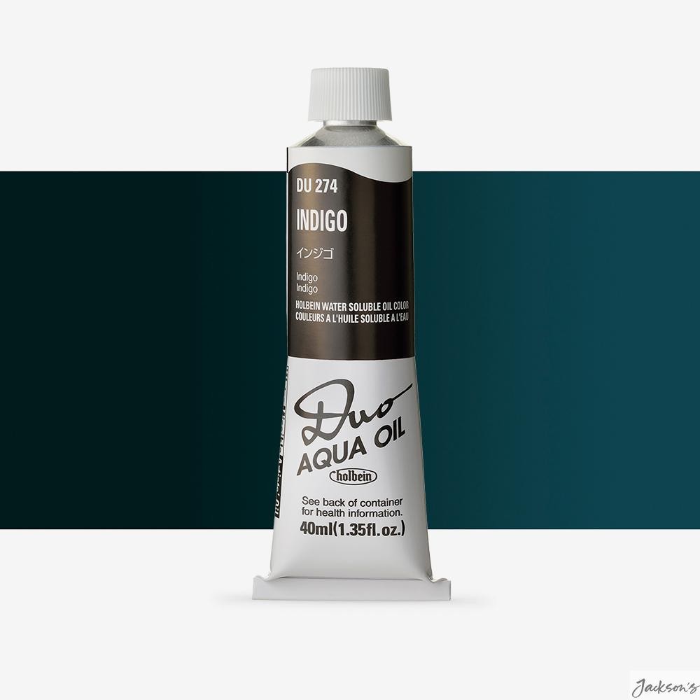 Holbein Duo Aqua Watermixable Oil Paint Watersoluble Linseed Oil 40ml Indigo