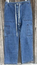 Vintage Lauren Ralph Lauren Women  s Denim Cargo Blue Jeans w/Drawstring Size M